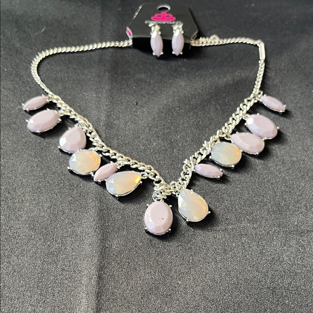 Paparazzi Silver and Lavender Necklace Set